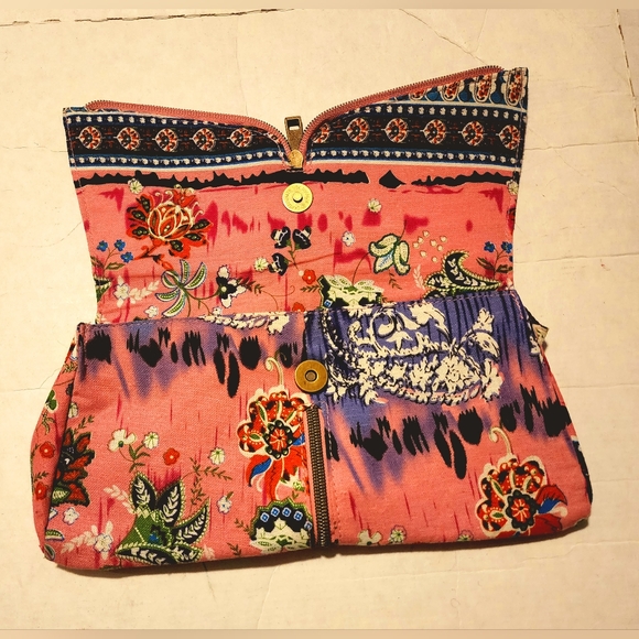 Colorful abstract mermaid tail zipper cloth clutch purse bag - Picture 2 of 6